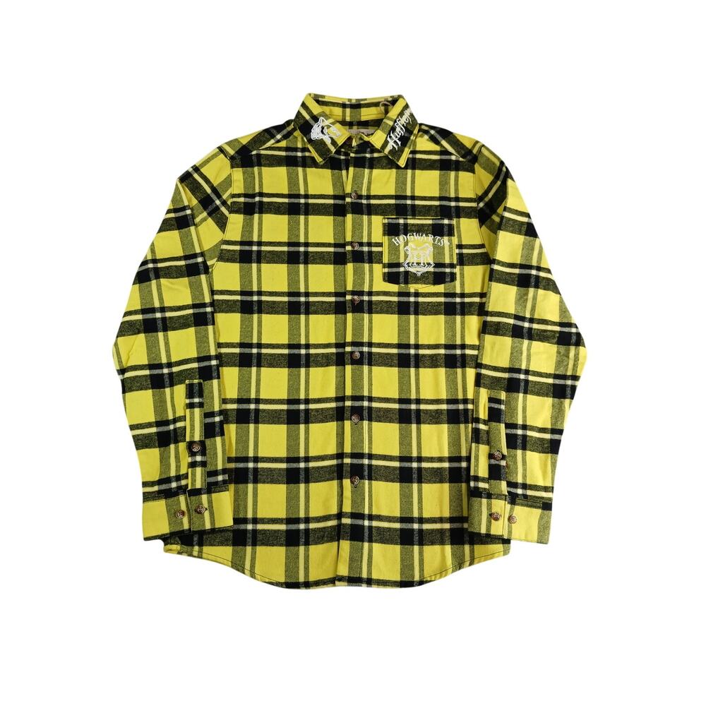 Harry Potter X Cakeworthy Shirt Mens Medium Yellow Flannel Hufflepuff NWOT